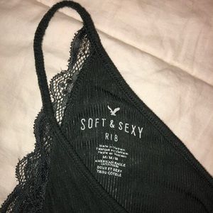 American Eagle soft and sexy ribbed lace tank
